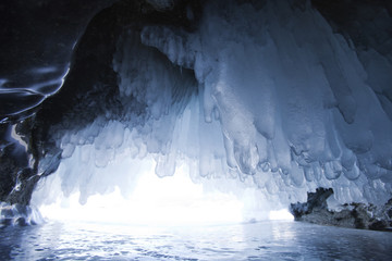 ice cave, Lake Baikal. Winter landscape