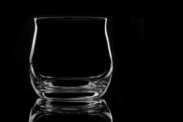 Glass on a black background