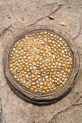 Asian eastern abstraction from pebbles.