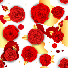 Pattern with red rose. Vector illustration eps 10. 