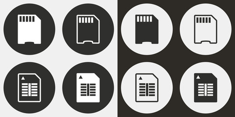 Memory card icon set.