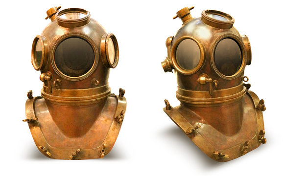 Copper old vintage deeps sea diving suit