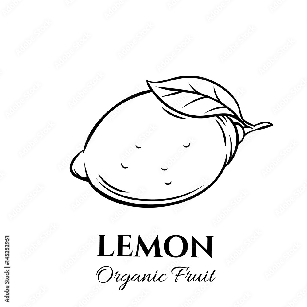 Sticker hand drawn lemon icon. - Stickers