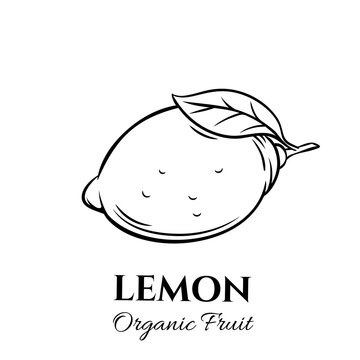 Hand drawn lemon icon.