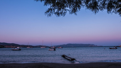 Sunset on a Greek beach