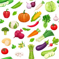 Vegetables seamless pattern.