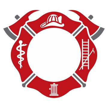 fireman emblem. fire department symbol. logo vector.