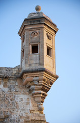 The Guard tower (the Gardjola) of the Singlea bastion. Malta.
