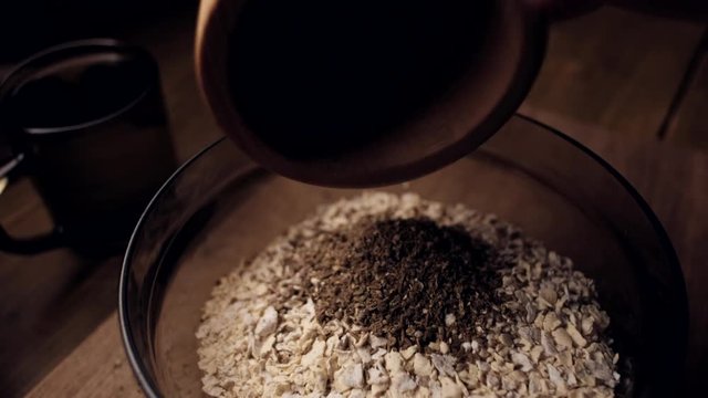 the Chef Adds Spices to the Cereals