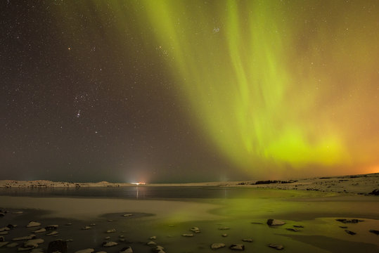 Northern Lights and Stars over Iceland.