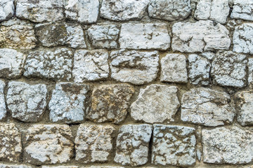 background texture of an old stone wall protecting the castle