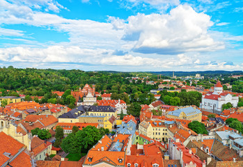 Fototapeta na wymiar Roof top of Cathedral of Theotokos in Vilnius