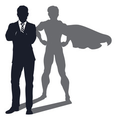 Superhero Shadow Businessman