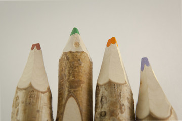 Color pencils with beautiful wooden texture