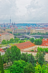 Fototapeta na wymiar View on Charles Bridge and Prague Old Town
