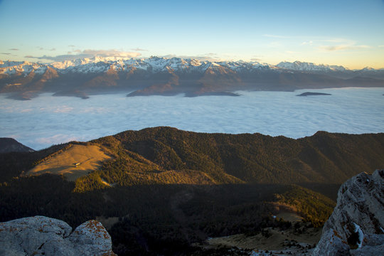 Cr&ecirc;te Saint-Eynard et massif de Belledonne (Is&egrave;re)