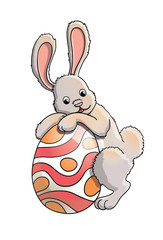 Rabbit with easter egg