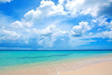 Fototapeta na wymiar Beautiful white sand beach and Caribbean sea.