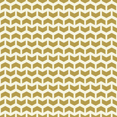 Geometric vector pattern with golden arrows. Geometric modern ornament. Seamless abstract background
