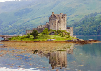 Fototapeta na wymiar Eilean Donan Castle in Scotland.