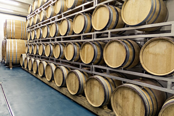 Traditional old wooden barrels are used in top wine cellars for storing wine, whiskey,rum or cider.