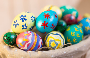 Fototapeta na wymiar Easter: painted eggs