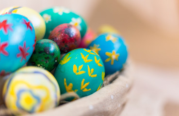 Easter: painted eggs