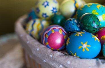 Easter: painted eggs