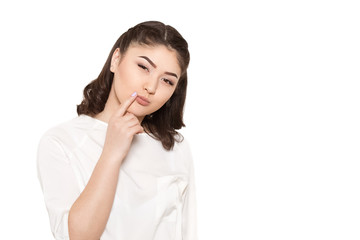 Fototapeta premium Attractive Asian female posing at the studio