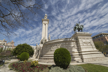 Fototapeta na wymiar Monument to the Constitution of 1812, panoramic view, Cadiz, Andalusia, Spain