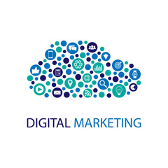 Digital marketing flat vector illustration