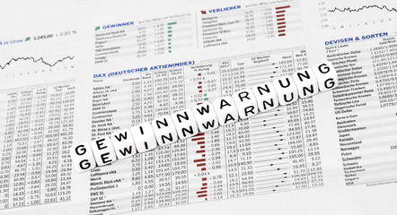 Fototapeta premium Gewinnwarnung