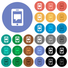 Mobile messaging round flat multi colored icons