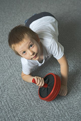 Boy doing exercises.
