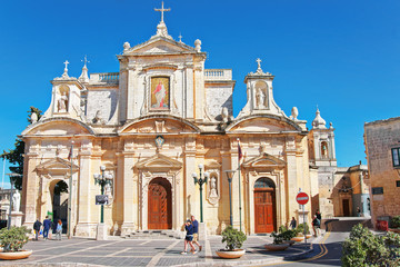 Fototapeta na wymiar People at St Paul Church in Rabat Malta