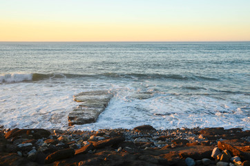 Obraz premium Sunset on a beach in Sopelana,Vizcaya,Basque Country