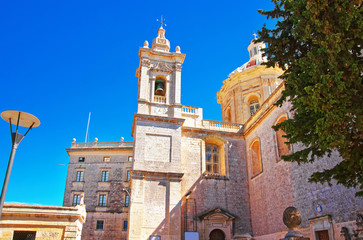 Fototapeta na wymiar St Paul Cathedral of Mdina in Malta