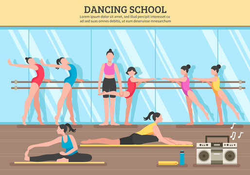 Dancing School Flat Illustration
