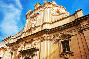 Fototapeta na wymiar Facade of Saint Nicholas Church in Valletta