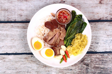 Jasmine Rice with stewed pork hock,Khao Kha Moo Palo.