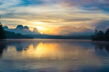 Landscape view while sunrise at Baan Nong Talay district in Krabi, Thailand