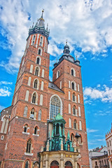 Fototapeta na wymiar St Mary Basilica in Krakow in Poland