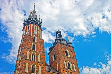 Fototapeta na wymiar St Mary Basilica in Krakow Poland