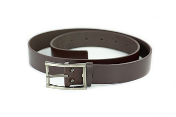 Leather belt for men . Isolate on white background