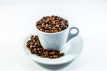  Coffee beans and coffee cup