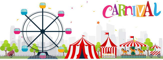 Funfair and carnival background 