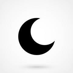 Black crescent moon isolated on white © goodzone95
