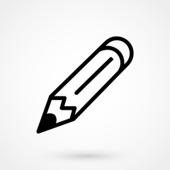 Pencil - vector icon in black on a white background.