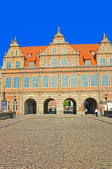 Naklejka premium Green gate on Long Market Square in Gdansk