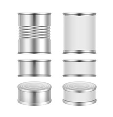Vector set of canned goods